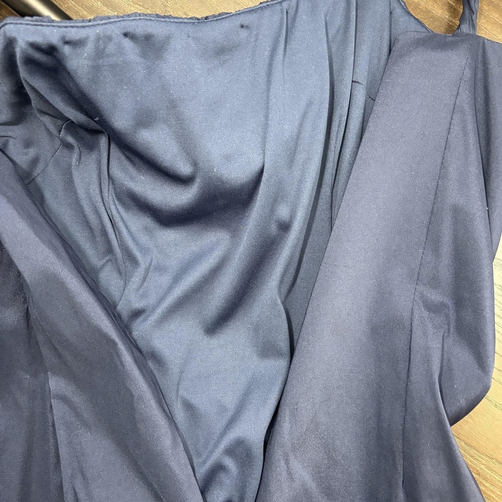 Adrianna Papell‎ Occasions Ruched Formal Dress Womens 6 Navy Blue Maxi Gown - Picture 14 of 14